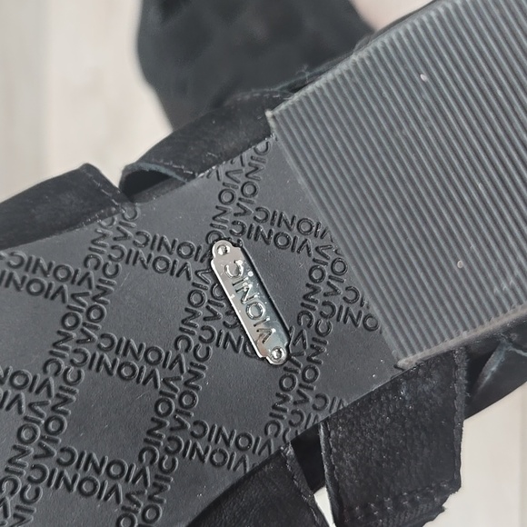 Vionic Women Harlow Black Suede Ankle Boots Open Toe Strappy Shoes Sz 10 - Picture 11 of 11